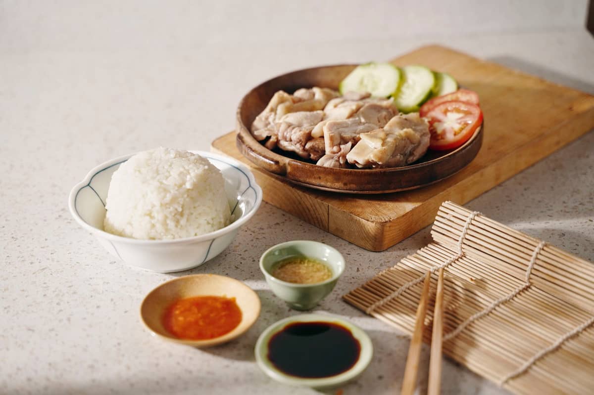 Hainanese Chicken Rice.